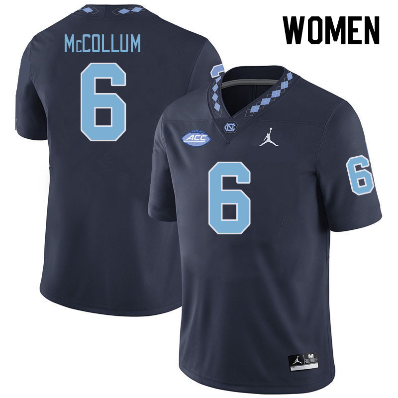 Women #6 Nate McCollum North Carolina Tar Heels College Football Jerseys Stitched-Navy